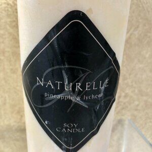 Naturelle Pineapple & Lychee Soy Candle New NWT 3' X 6" Pillar retired scent